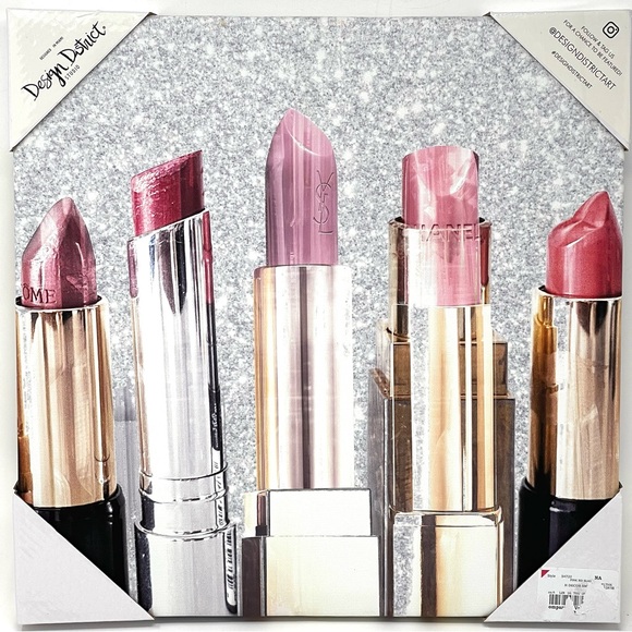 DESIGN DISTRICT STUDIO Luxury Wall Art Print CHANEL YSL Lipsticks Canvas 14x14 - Picture 4 of 8